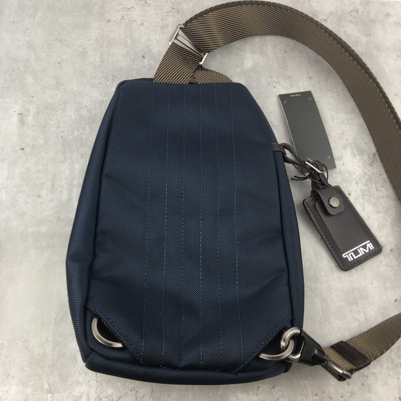 Tumi Navy and Brown Men's Sling Bag - Picture 5 of 8